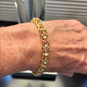 Gold tone tennis bracelet